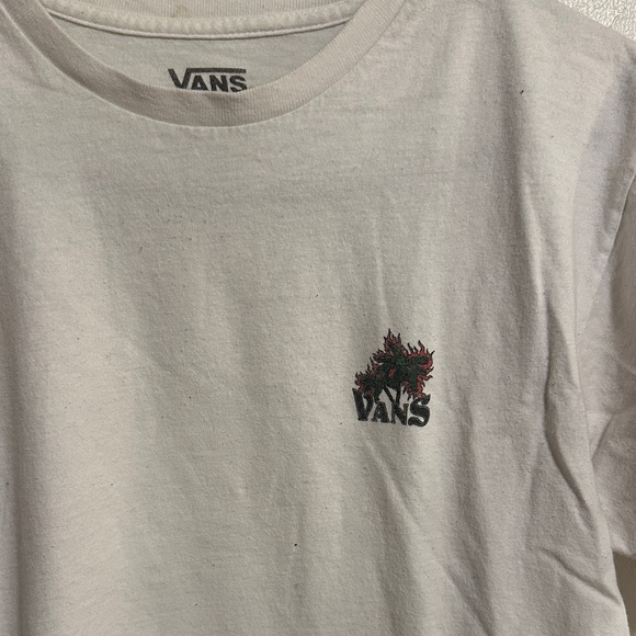 Vans White Short Sleeve Tee with Small Flame Chest Logo - Picture 3 of 6